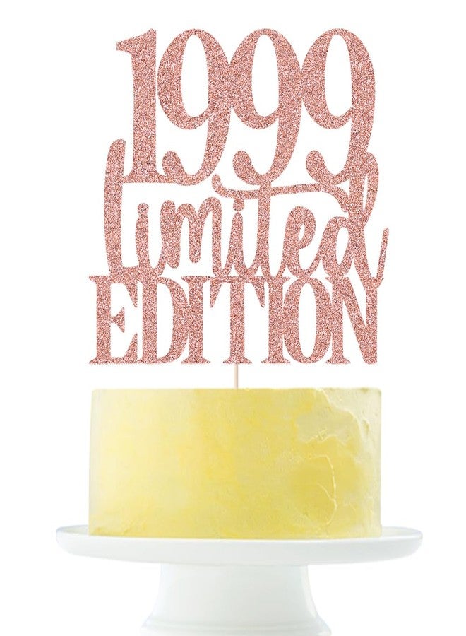 Yetxel Limited EDITION 1999 cake topper 27th birthday happy birthday cake topper men and women cheer 27 years old handmade rose gold glitter cake decoration (1999) - Image 2